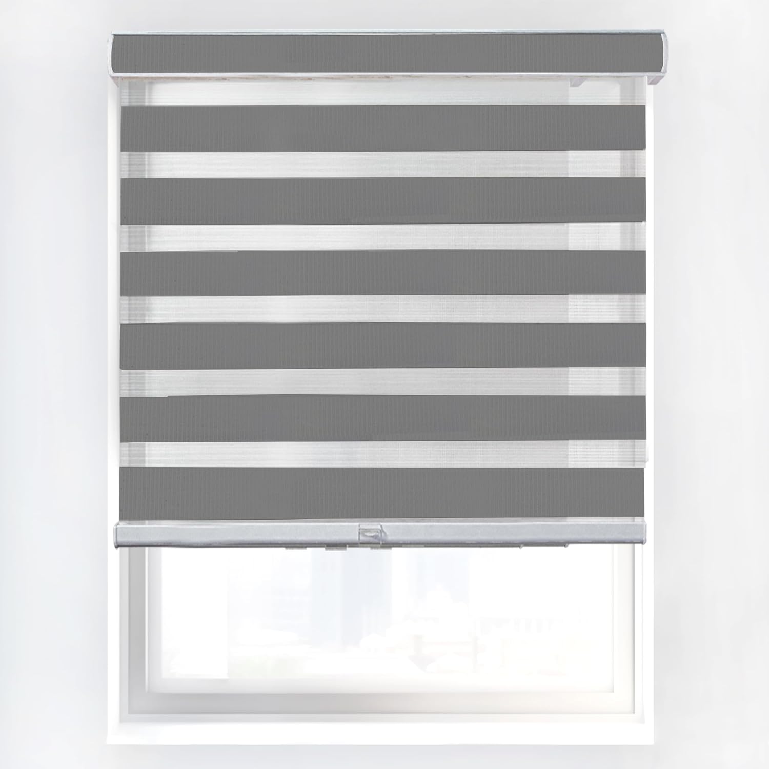 CHICOLOGY – Sombras de cebra sin varillas para uso diario, tratamiento de doble capa para ventana de filtrado de luz, ideal para niños y perfecto