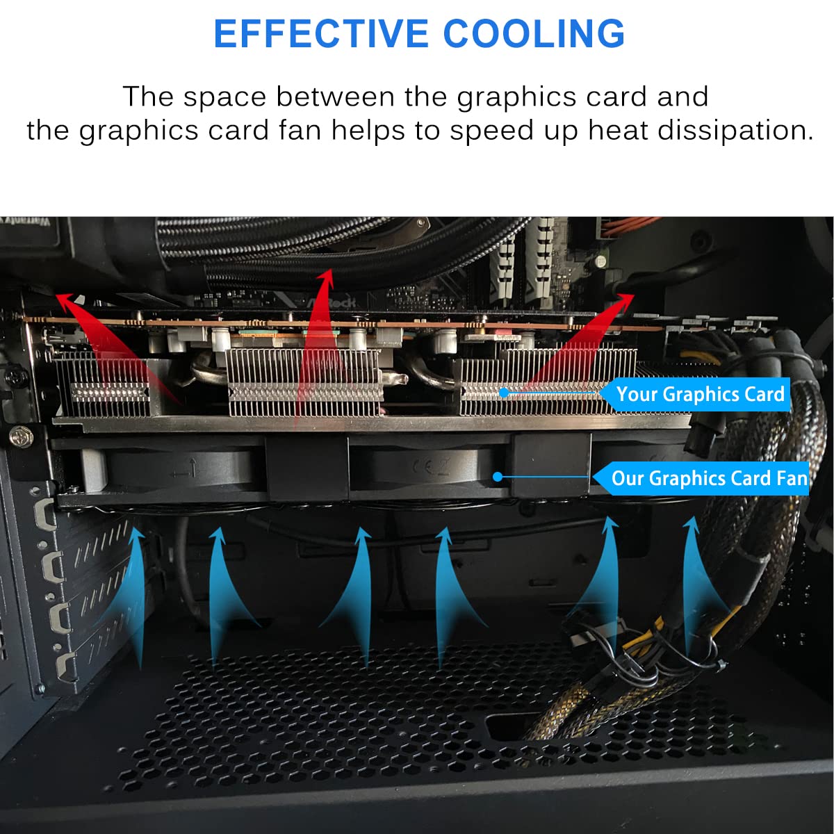 GDSTIME Ventiladores de tarjeta gráfica, ranura PCI 0.118 x 3.543 in 3.622 in, ventilador de tarjeta gráfica, enfriador de tarjeta de video,