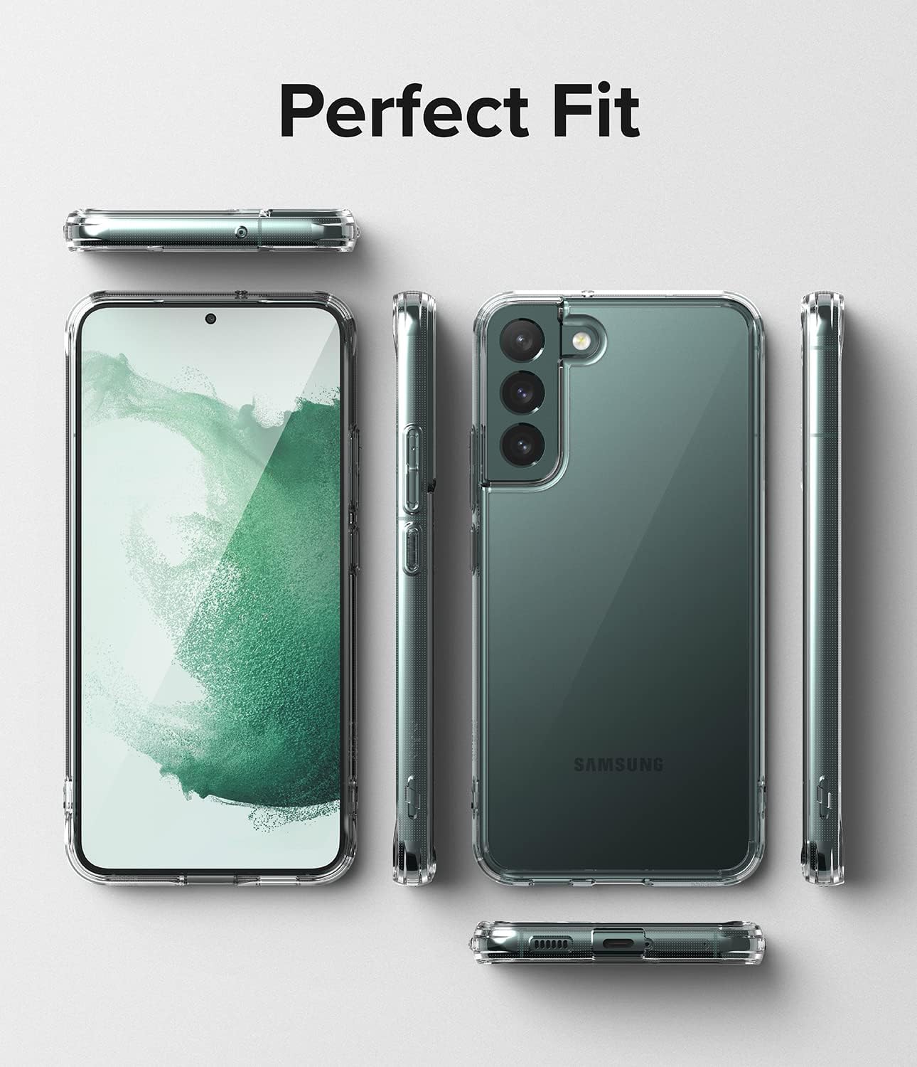 Ringke Fusion – Funda compatible con Samsung Galaxy S22 Plus 5G (2022), parte trasera rígida transparente antiamarilleamiento con funda protectora a