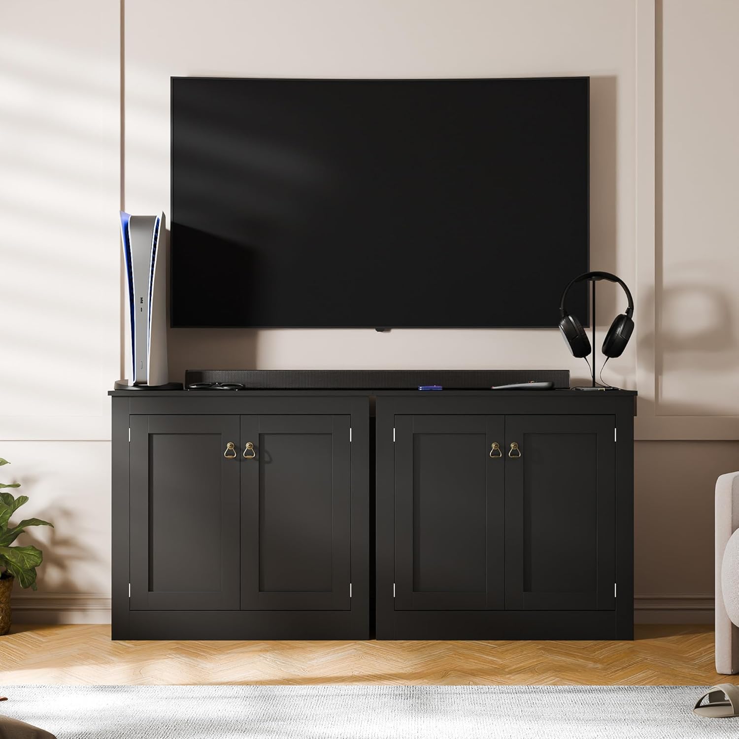 Cozy Castle Gabinete de buffet con almacenamiento  Armario de almacenamiento de cocina, mesa consola de madera, gabinete de café para sala de estar,