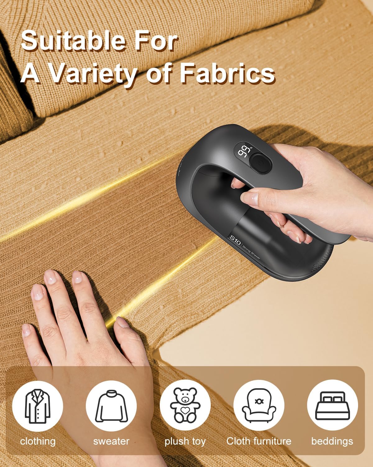 SWEETFULL Afeitadora de tela, afeitadora de pelusas, pantalla LED, removedor de pelusa recargable, desfuzzer para suéter para quitar pelusa para