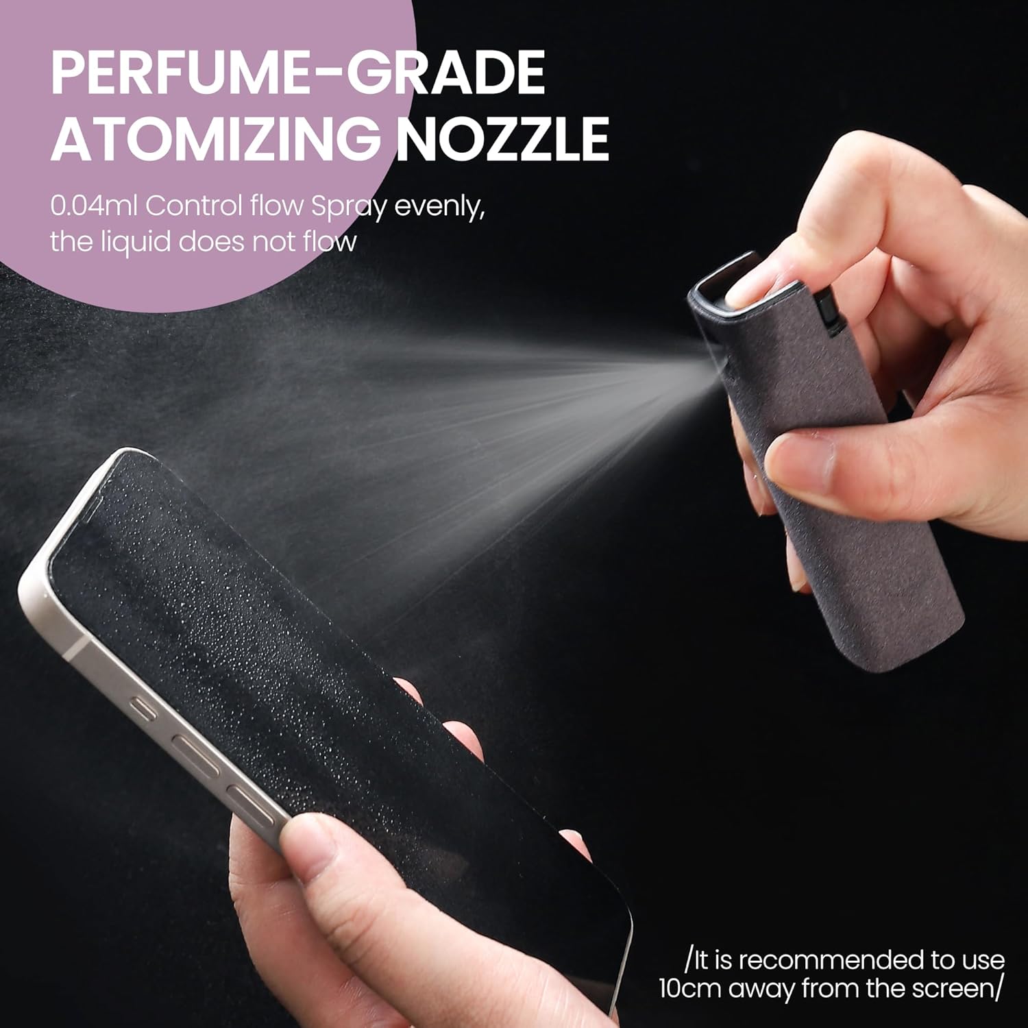 ZERNBER Kit de limpiador de pantalla de 2 piezas, 3 en 1 limpiador de niebla para pantalla táctil, herramienta de botella en aerosol y paño de