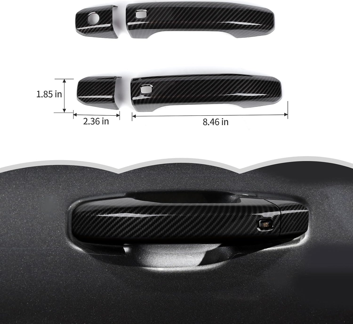 RT-TCZ Cubierta de fibra de carbono para manija de puerta, accesorios exteriores para Chevrolet SilveradoGMC Sierra 2019-2023, para Chevrolet Tahoe