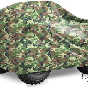 X AUTOHAUX Protector impermeable para todo tipo de clima, cuatrimoto, cubierta de 4 ruedas, ajuste universal, camuflaje con revestimiento plateado X AUTOHAUX Protector impermeable para todo tipo de clima, cuatrimoto, cubierta de 4 ruedas, ajuste universal, camuflaje con revestimiento plateado