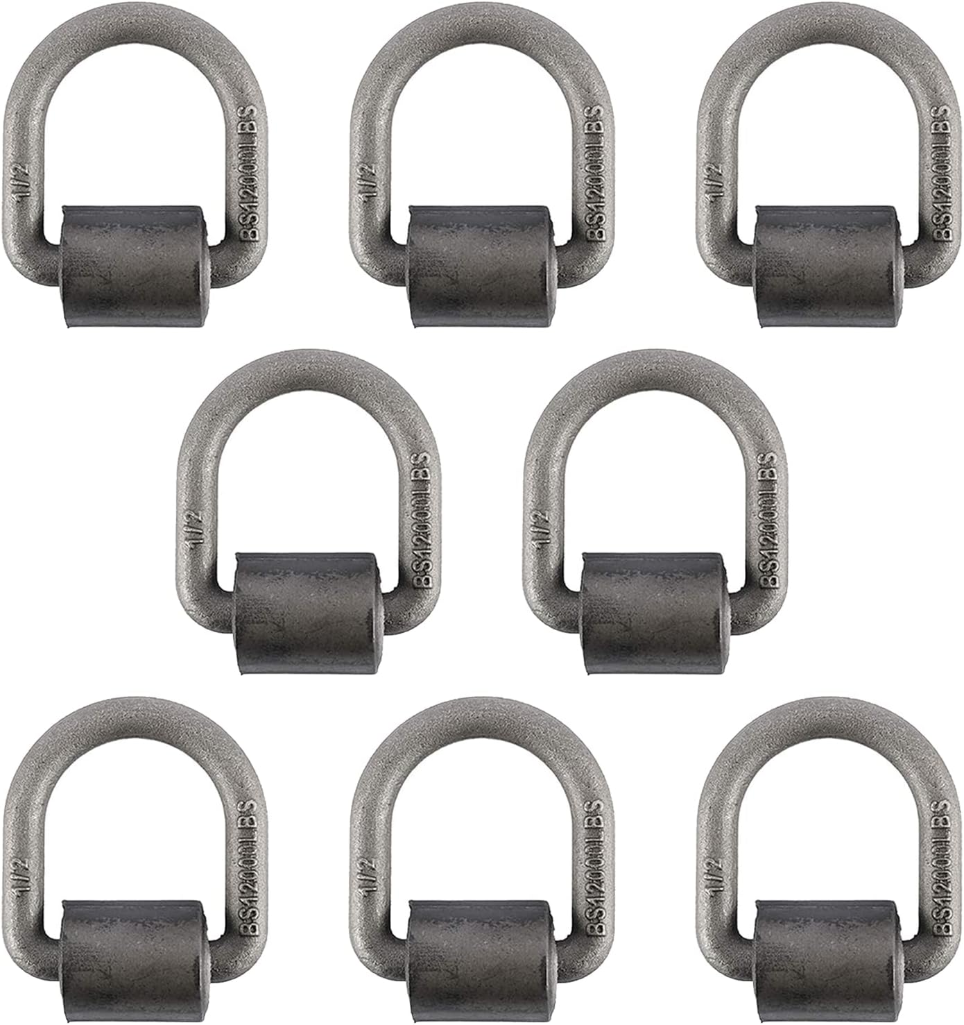 Yaegoo Anillo en D forjado soldado resistente de 12 pulgada, anclajes de amarre de anillo en D de acero para camiones remolques, límite de carga de