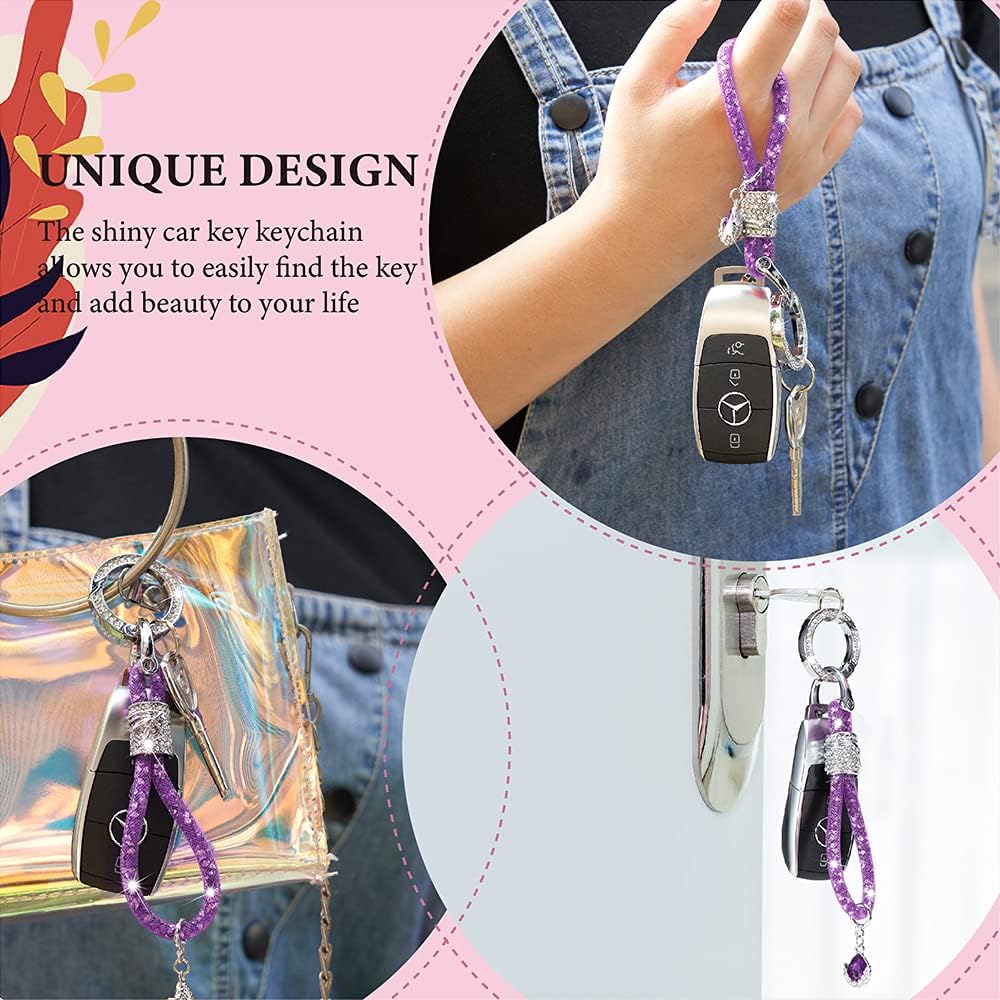 Bling Crystal – Llavero de coche para mujer, accesorios de diamantes de imitación, llavero de coche de moda