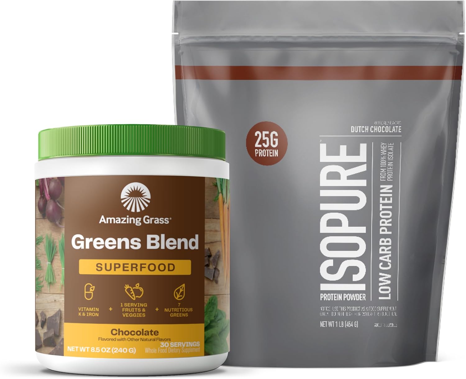 Isopure Build Your Smoothie – Paquete de chocolate holandés en polvo de proteína baja en carbohidratos (14 porciones) y increíble mezcla de
