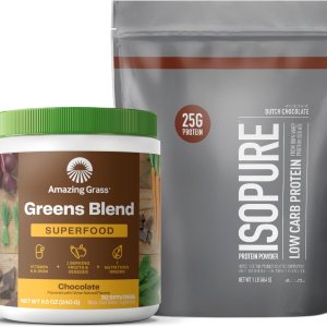 Isopure Build Your Smoothie – Paquete de chocolate holandés en polvo de proteína baja en carbohidratos (14 porciones) y increíble mezcla de Isopure Build Your Smoothie – Paquete de chocolate holandés en polvo de proteína baja en carbohidratos (14 porciones) y increíble mezcla de