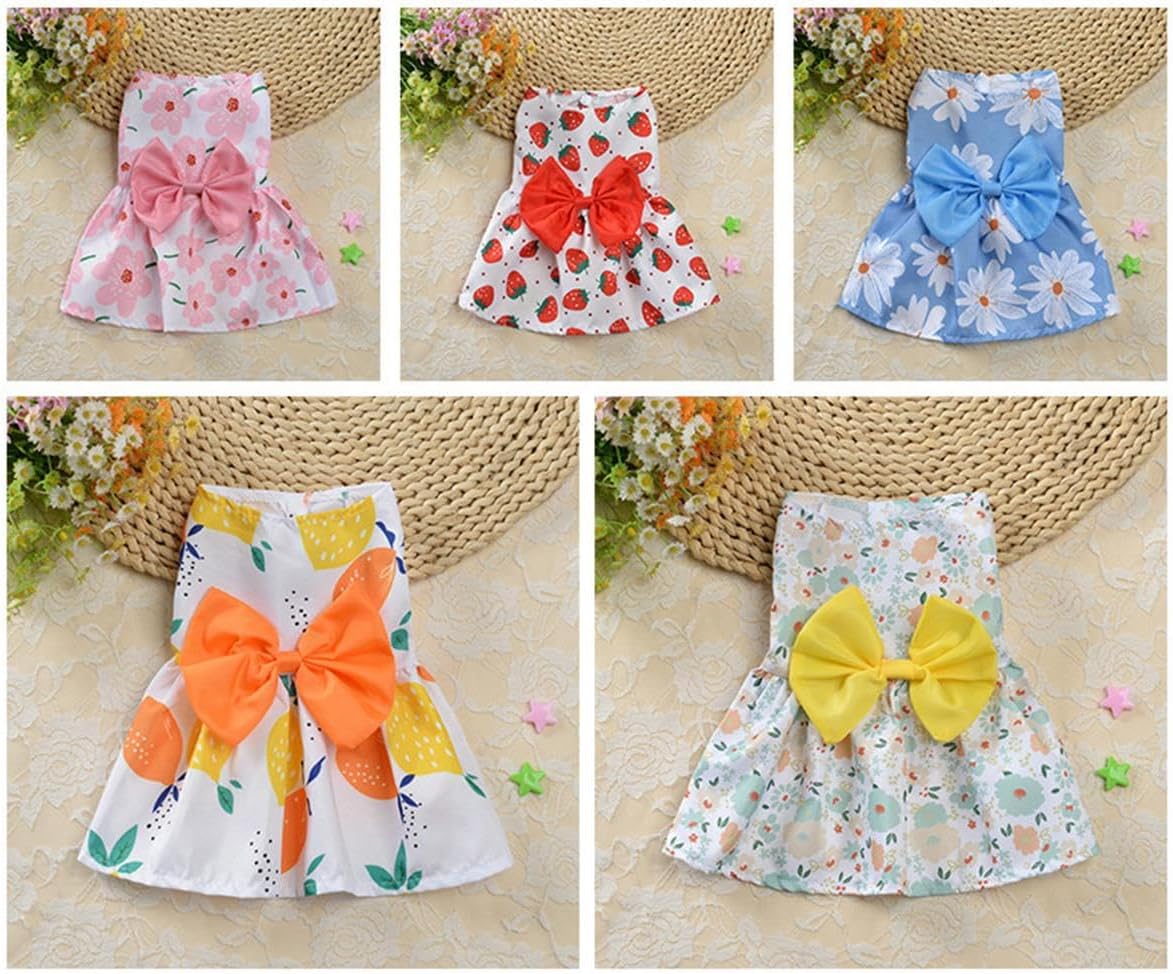 Vestidos de perro para perros pequeños, vestido de princesa con lazo, ropa linda para cachorros, vestidos suaves para cachorros para perros