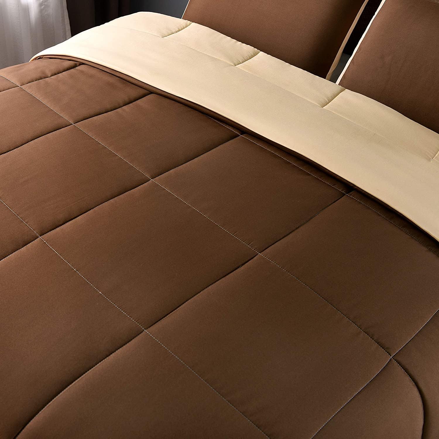 Edredón reversible alternativo para todas las estaciones, 100% algodón, relleno de 500 GSM, juego de edredón ligero, cama en una bolsa, 3 piezas (1