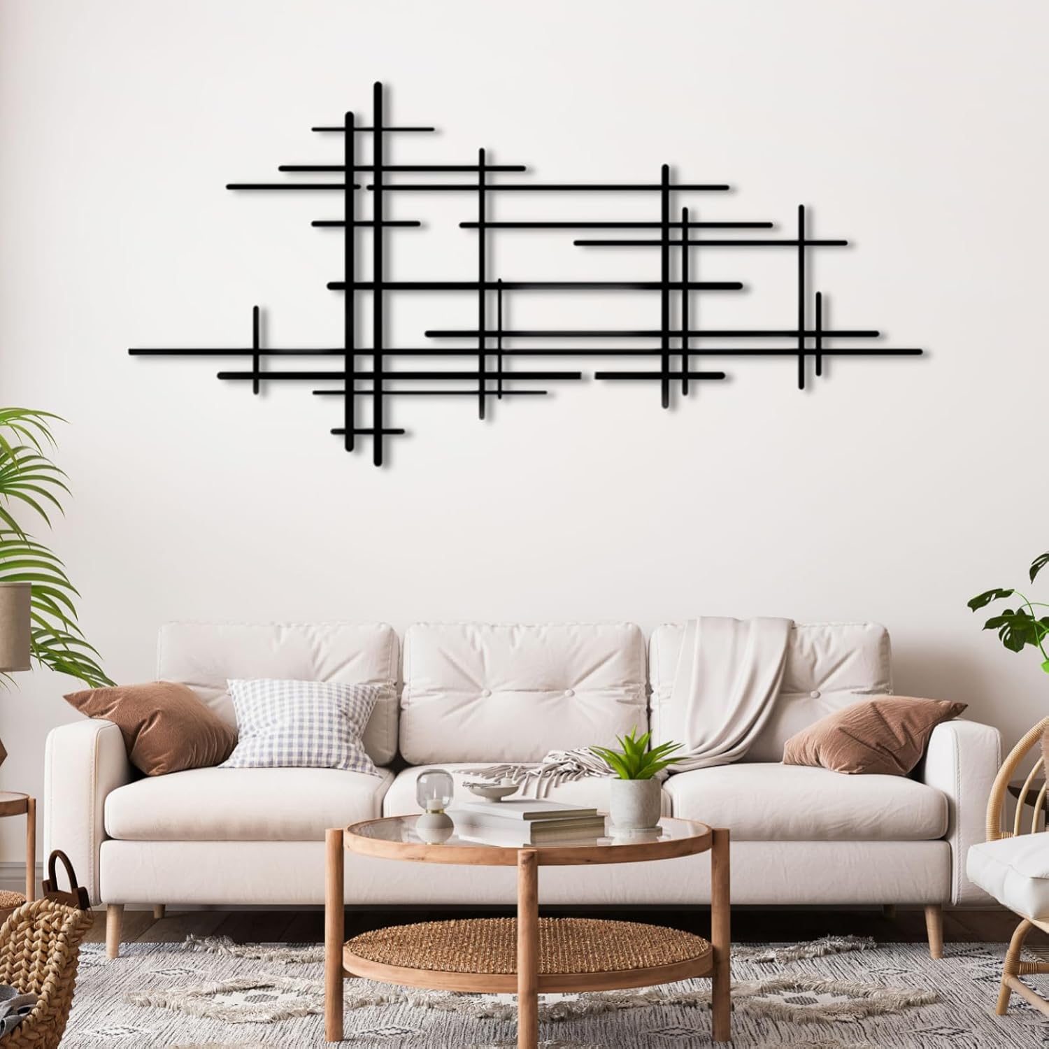 Arte de pared de metal, arte de pared geométrico de metal, arte de pared geométrico, decoración de pared geométrica de metal, arte abstracto de
