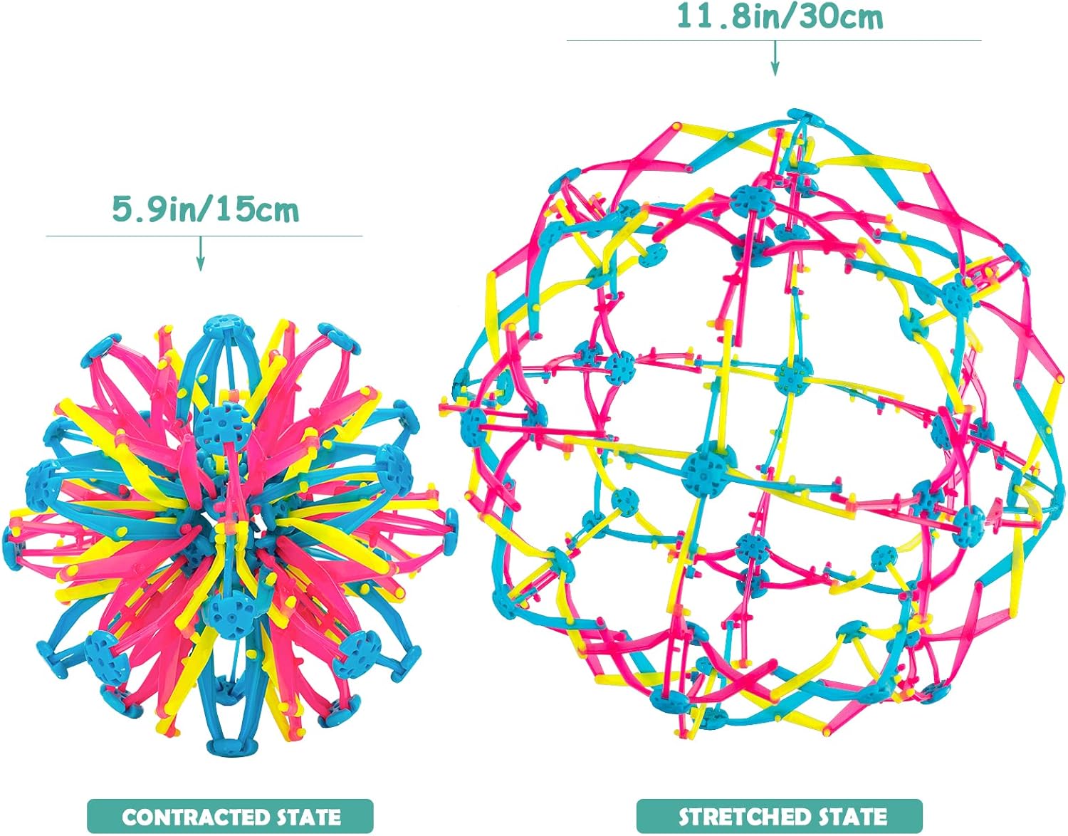 HYCY BJD – Pelota retráctil expandible, juguete de bola mágica para aliviar la ansiedad para manejar todas las necesidades de estrés de niños y