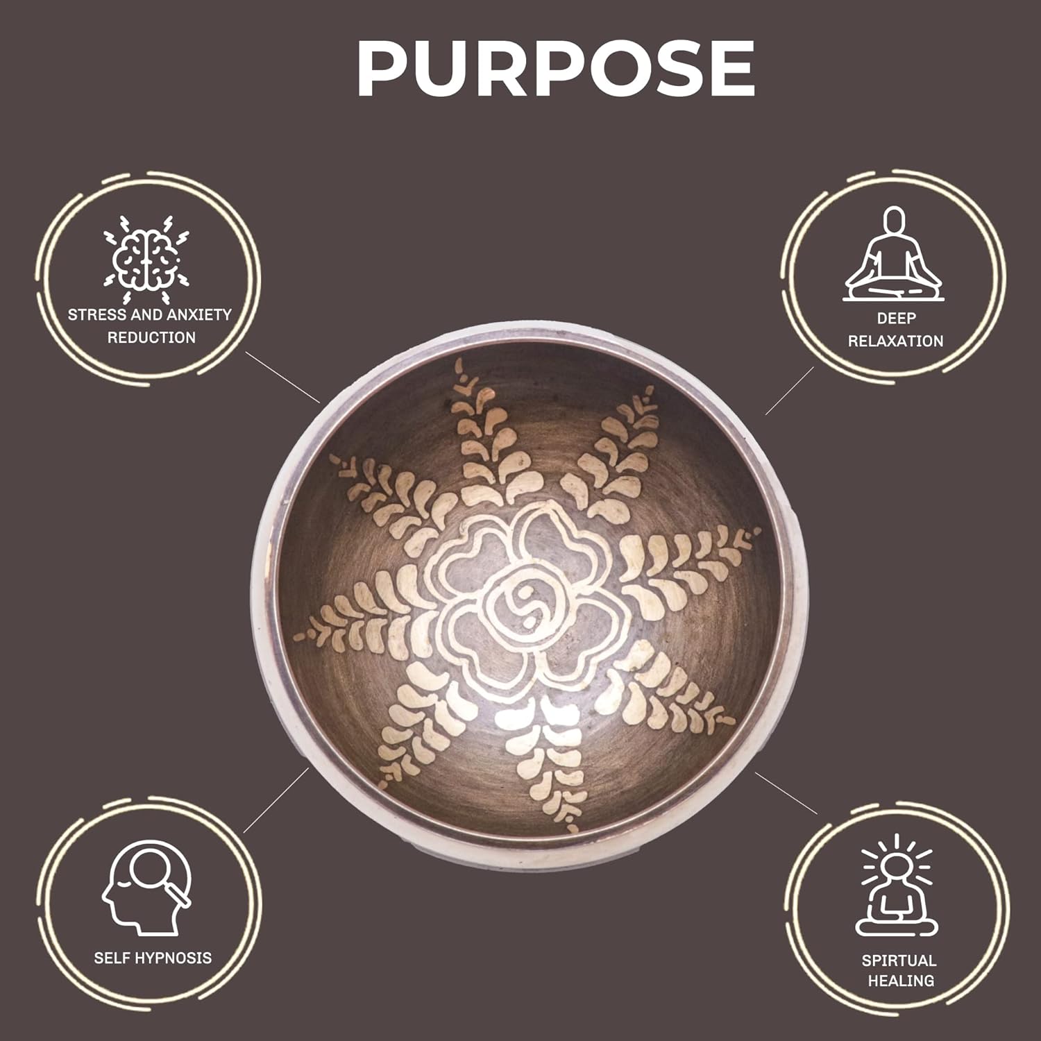 Full Moon Craft – Juego de cuencos tibetanos en espiral para yoga, meditación, atención plena, fácil de aprender y mejor para regalo