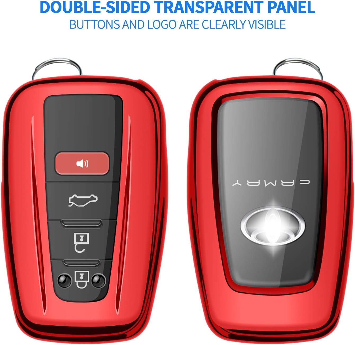 Tukellen Funda protectora especial de TPU suave para llavero de Toyota, compatible con Camry Avalon C-HR Prius Corolla GT86 Highlander RAV4 4Runner