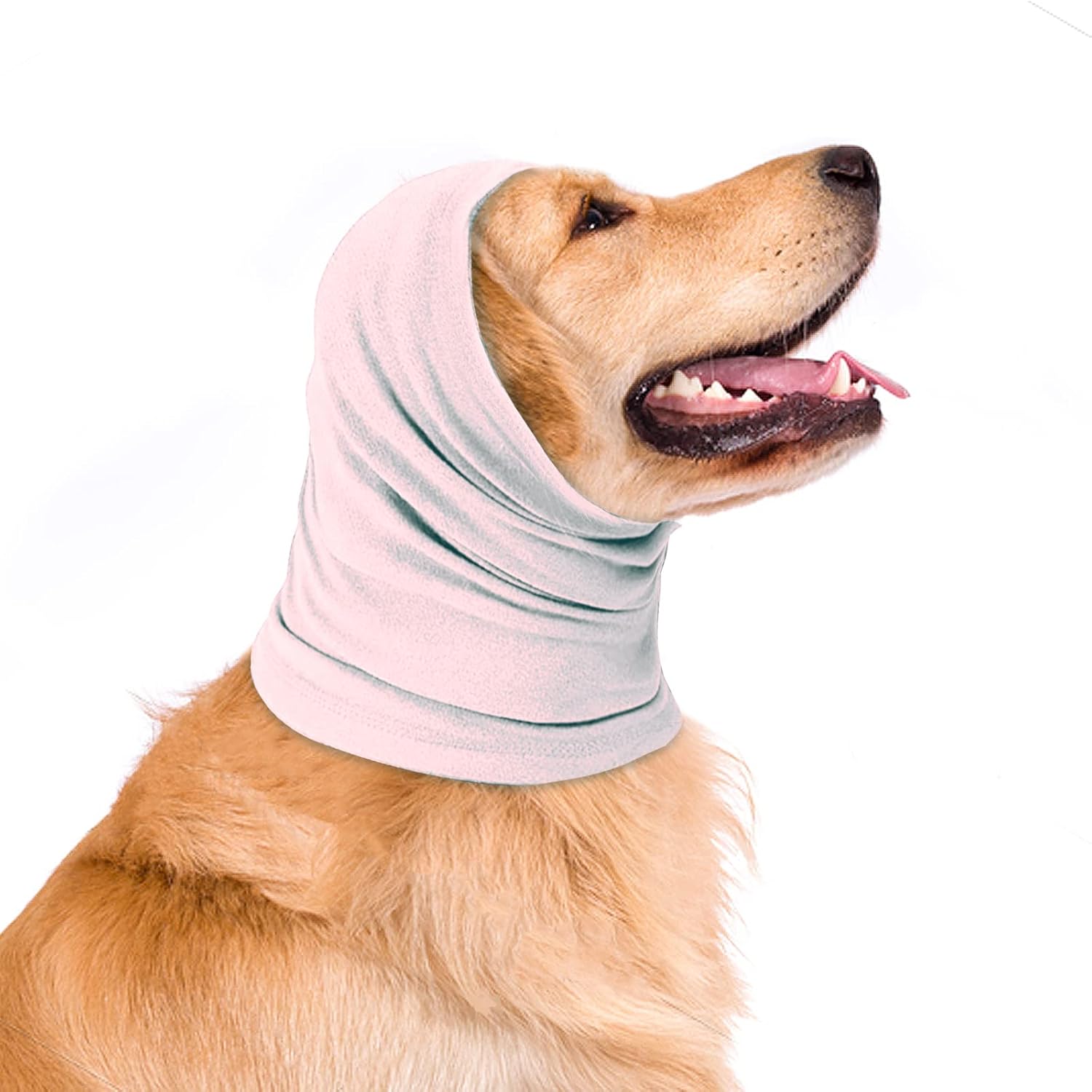 Gorro con capucha para perro, cálido para invierno, sin solapa, para aliviar la ansiedad, calmar, arreglar, calentar el cuello para perros (blanco,