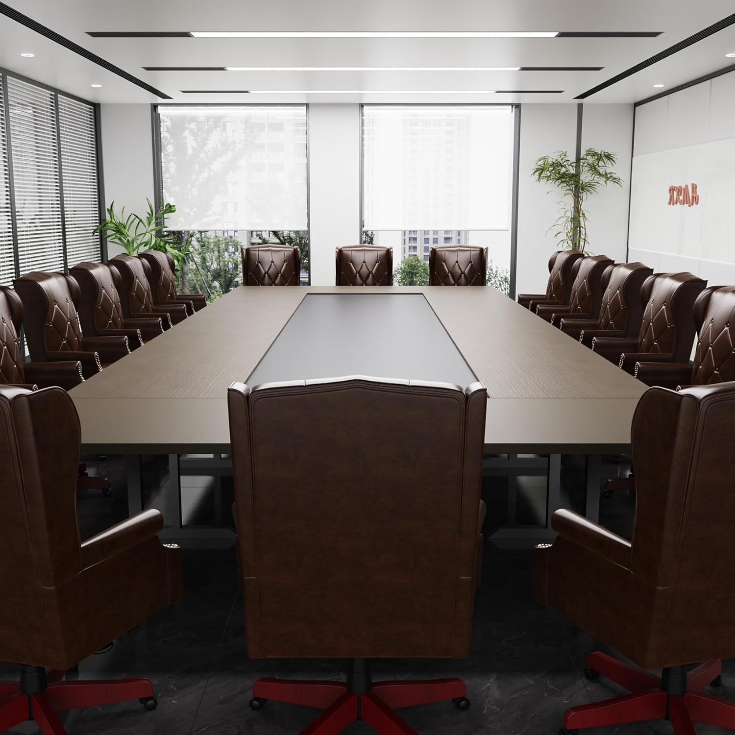 Silla de oficina ejecutiva de cuero con respaldo alto, 330 libras, diseño ergonómico, asiento y respaldo acolchados gruesos, con botones,