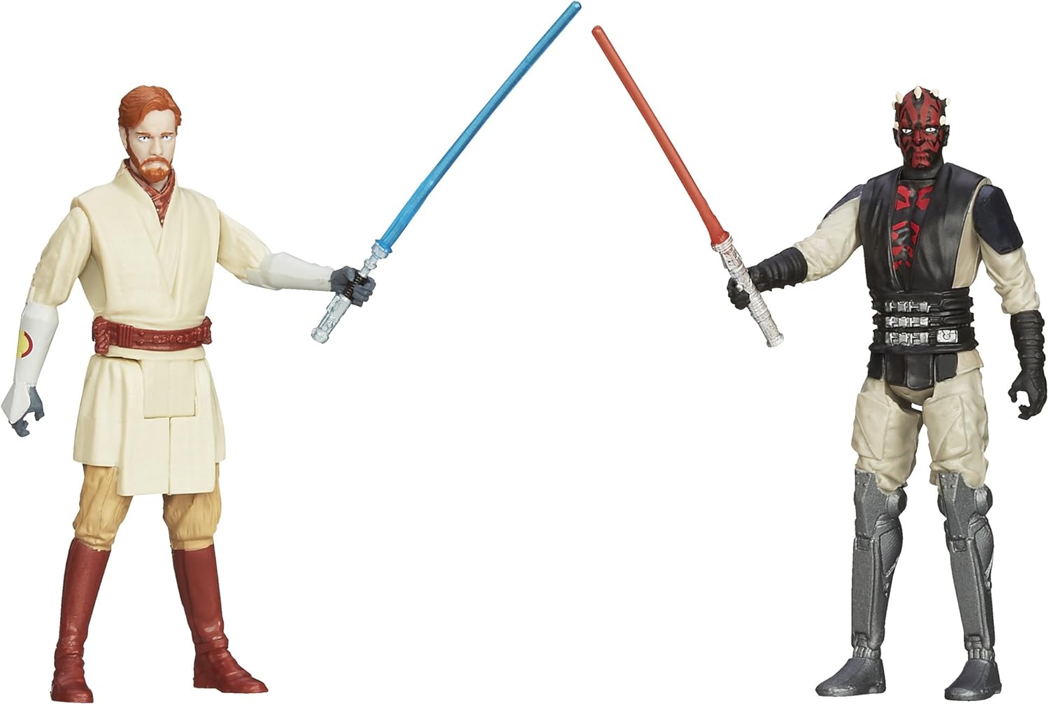 Star Wars Figura de acción de Darth Maul contra Obi Wan Kenobi de Clon Wars