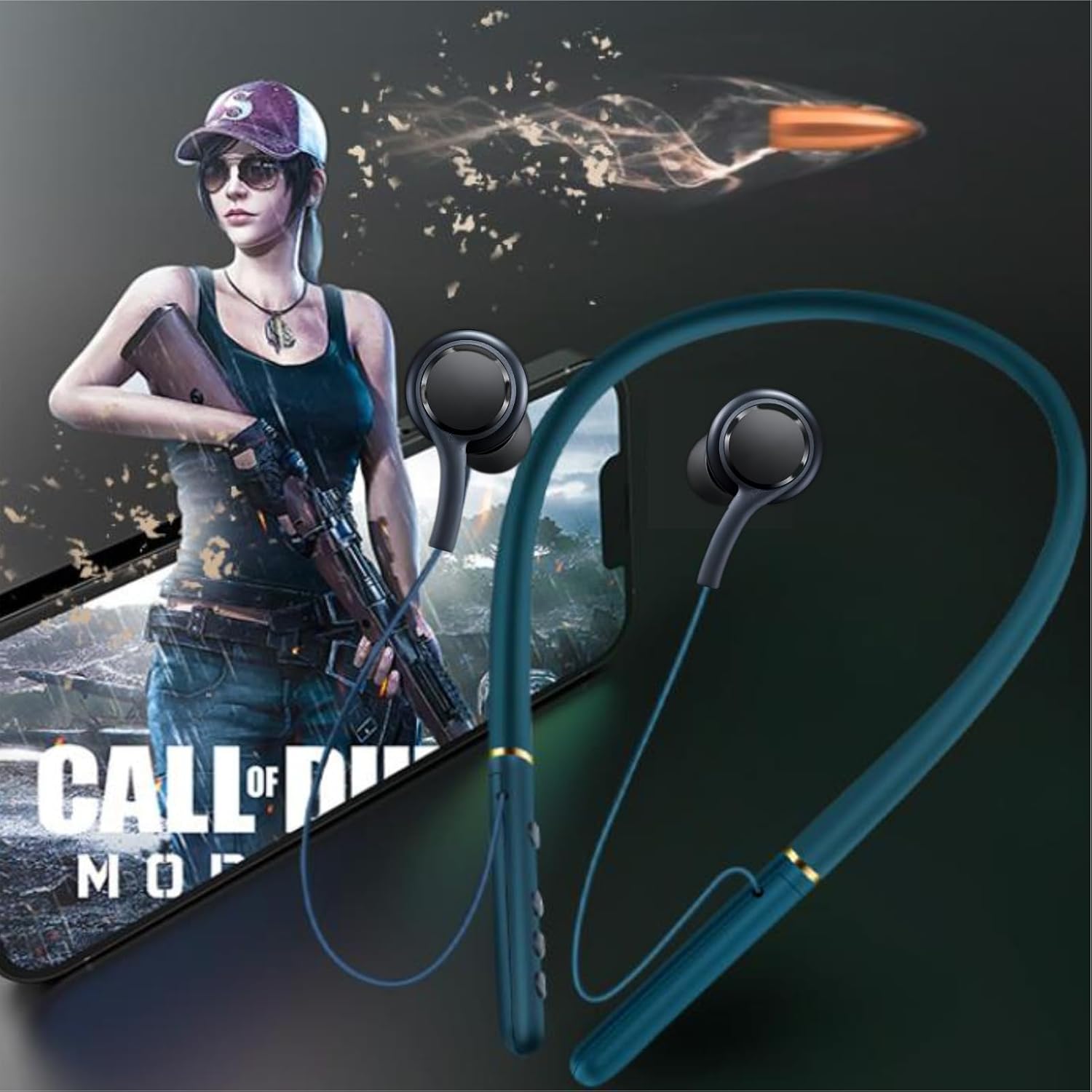 Auriculares Bluetooth deportivos 2023 V5.2 Auriculares inalámbricos Bluetooth con banda para el cuello, 48 horas de tiempo de reproducción continua,