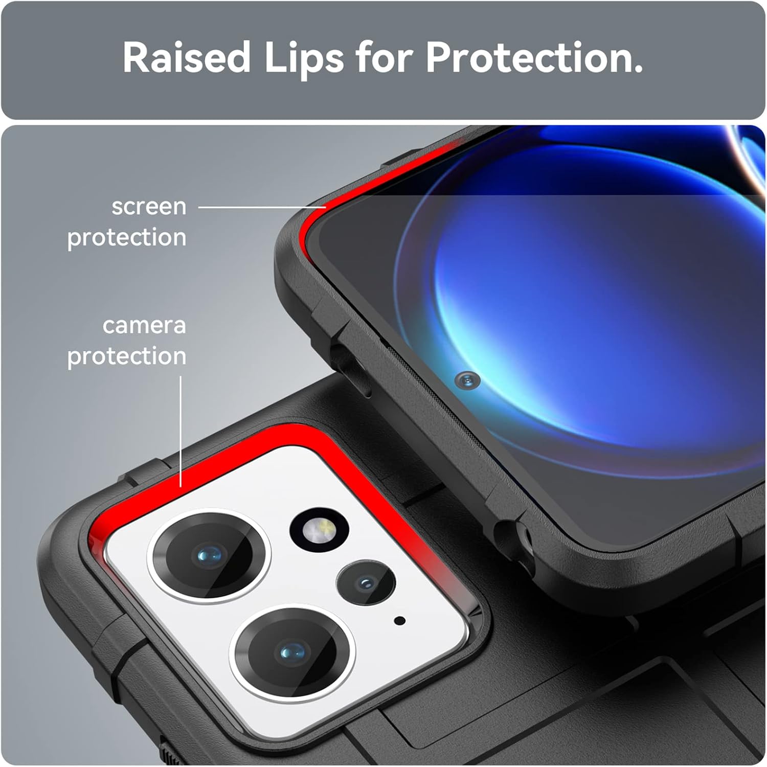 Ysnzaq Funda resistente duradera de grado militar para Xiaomi Redmi Note 12 4G (no 5G), ultra delgada TPU suave a prueba de golpes Funda protectora