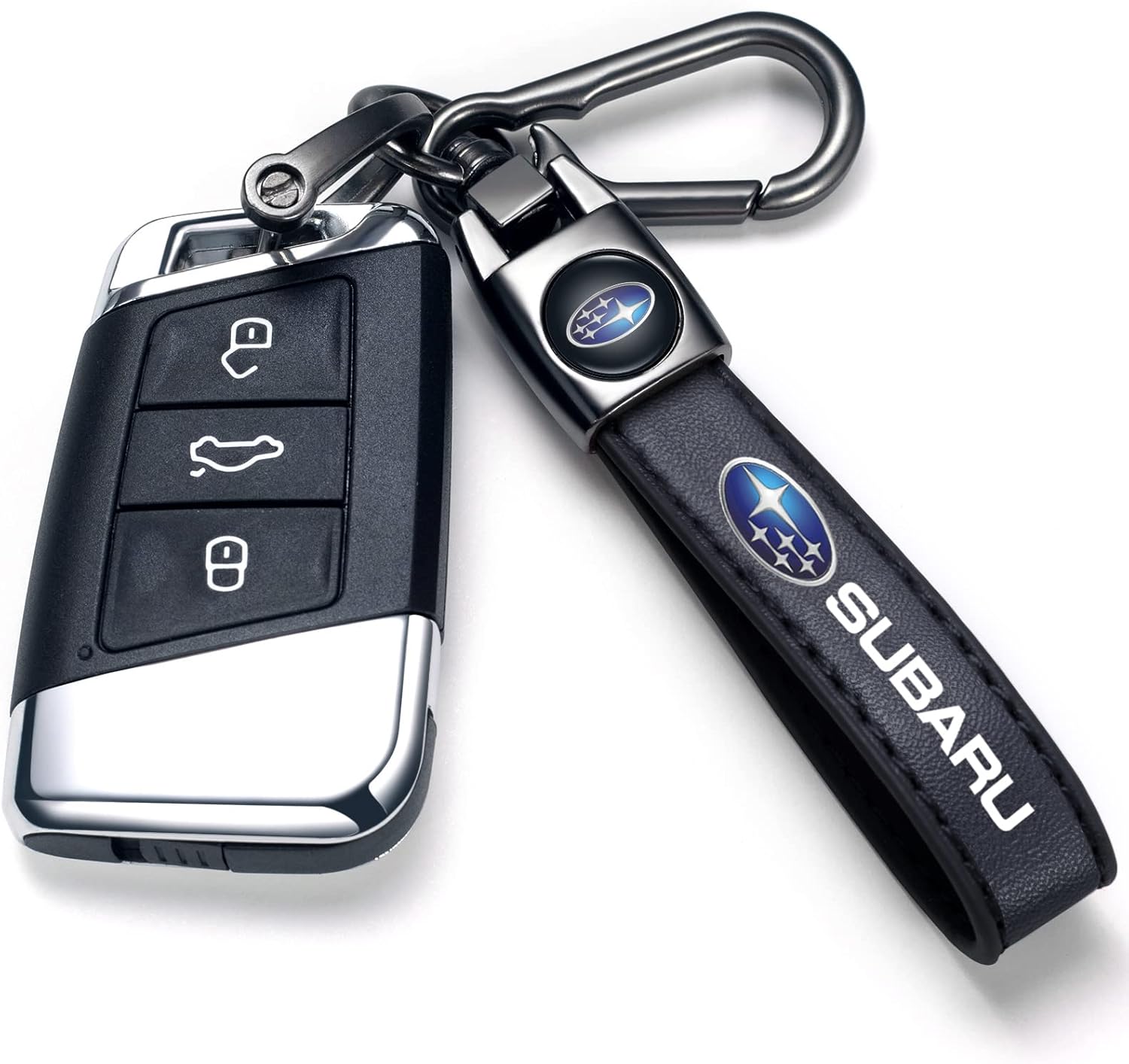 Llavero de cuero genuino para automóvil, accesorios para colgar en el automóvil, compatible con Subaru Forest Outback Empire Traditional Crosstrek