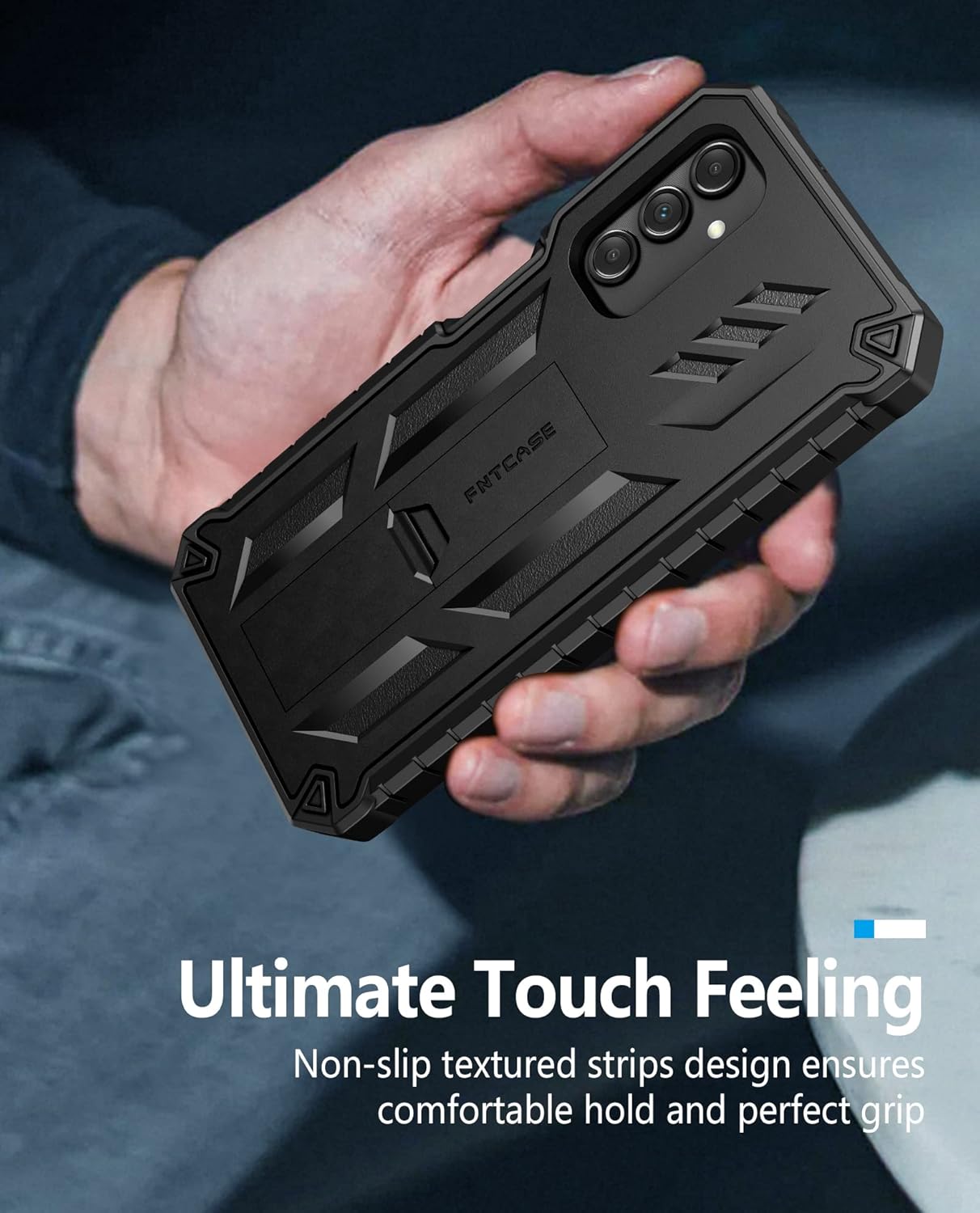 FNTCASE for Samsung Galaxy A14-5G Case Dual-Layer Protective Textured Shockproof Rugged TPU Cover with Kickstand  Military Grade Drop Protection