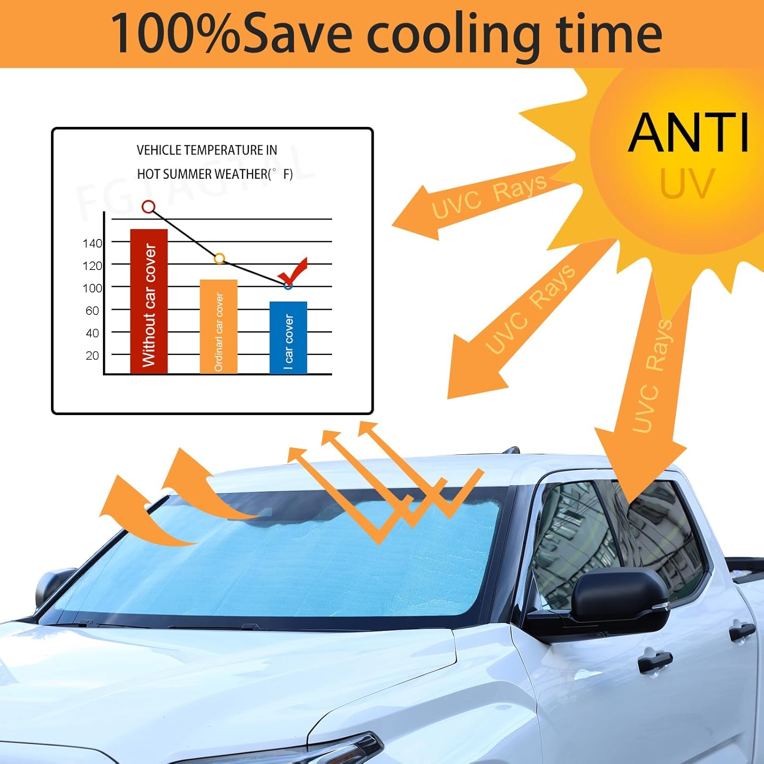 Parasol para parabrisas compatible con Toyota TundraSequoia 2022+, parasol plegable para ventana delantera, viseras de protección solar automática