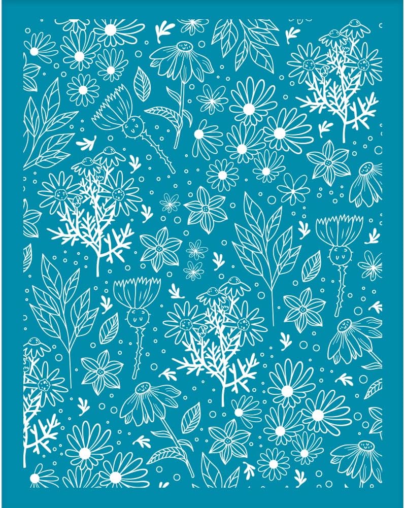 OLYCRAFT Plantillas de arcilla de 4 x 5 pulgadas, plantillas de serigrafía de cardo, acianos de seda, pantalla de seda no adhesiva para plantas de