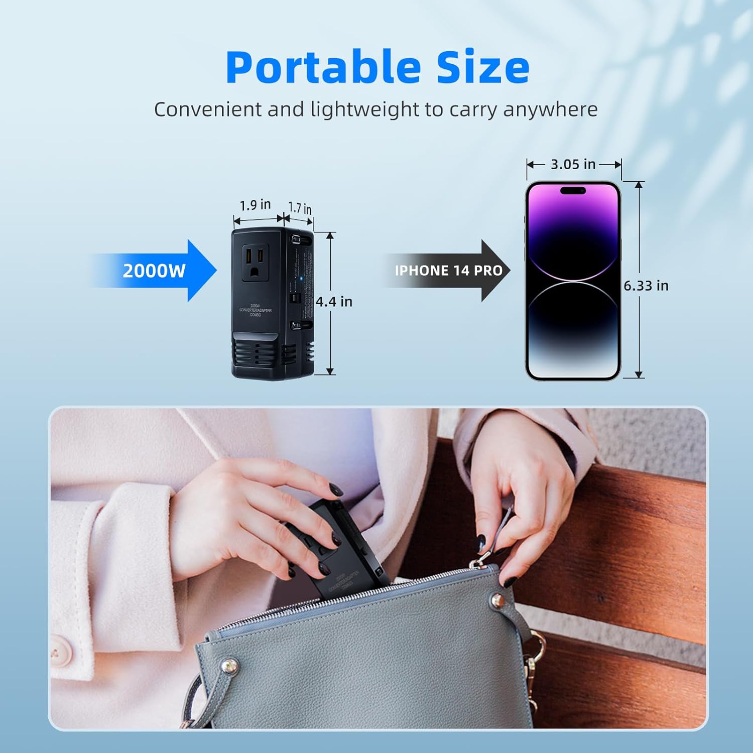 Adaptador de viaje universal y convertidor combinado convertidor de voltaje de alimentación voltaje reductor voltaje 220V a 110V para EuropaReino