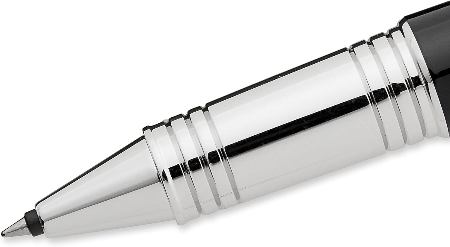 Parker Premier (S0887870) – Bolígrafo roller con acabado plateado y recambio fino en negro
