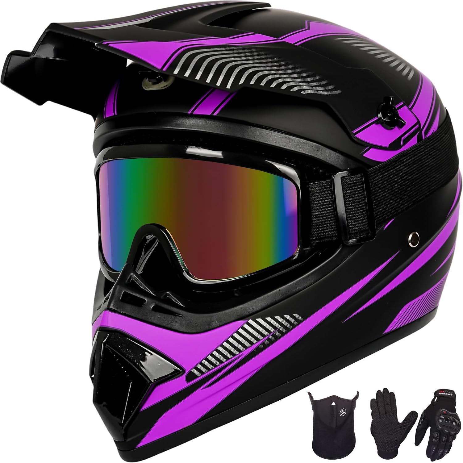 Yesmotor Casco de motocross para niños y jóvenes, casco de cara completa para motocicleta, motocross, todoterreno, bicicleta de montaña, BMX MX ATV