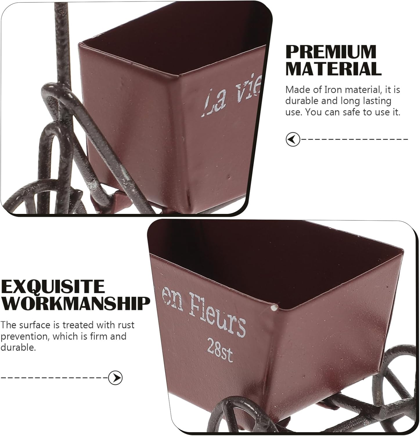 Yardenfun Caja Carretilla Maceta Maceta Carro Jardinera Carro Jardinera Carro Suculenta Maceta Micro Paisaje Macetero Maceta Soporte Metal Flower
