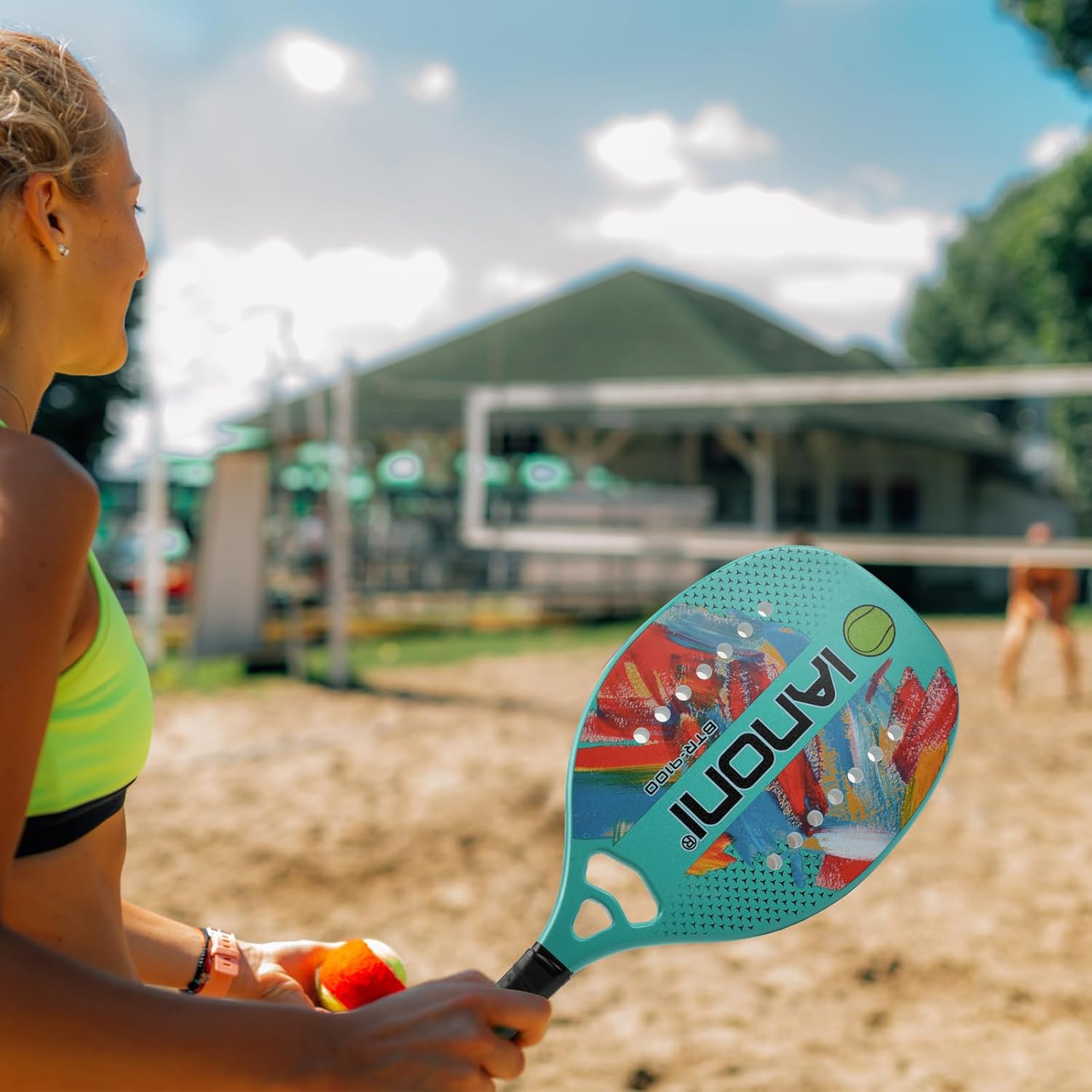 Pádel de tenis de playa Raqueta de tenis de playa Fibra de carbono con núcleo de espuma de memoria EVA Palas de tenis