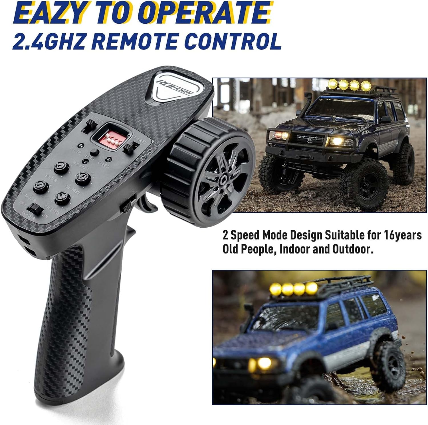 EAZYRC FMS Fcx18 118 Land Cruiser 80 Toyota RC Rock Crawler RTR 4×4 Off-Road Impermeable Hobby Grade RC Camiones todo terreno para adultos con radio