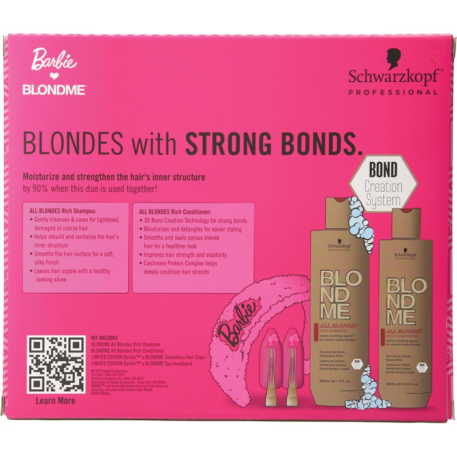 BlondMe x BARBIE Home Spa Collection  Kit All Blondes  Tratamiento nutritivo e hidratante para cabello brillante  Champú hidratante para cabello