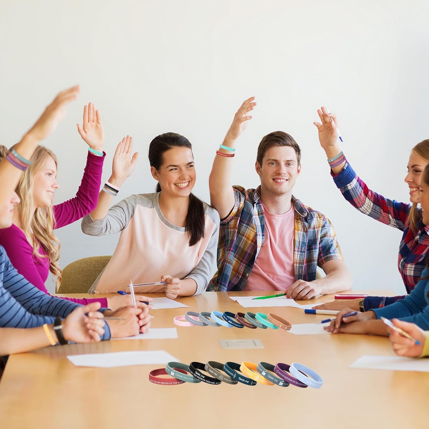 100 pulseras de silicona motivacionales para regalos de agradecimiento a los empleados, pulseras de silicona inspiradoras para compañeros de