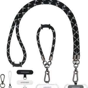 Cordón para teléfono, correa para teléfono, cordón de muñeca, cuello de hombro ajustable de nailon y cordón cruzado con parche para teléfono, cordón Cordón para teléfono, correa para teléfono, cordón de muñeca, cuello de hombro ajustable de nailon y cordón cruzado con parche para teléfono, cordón