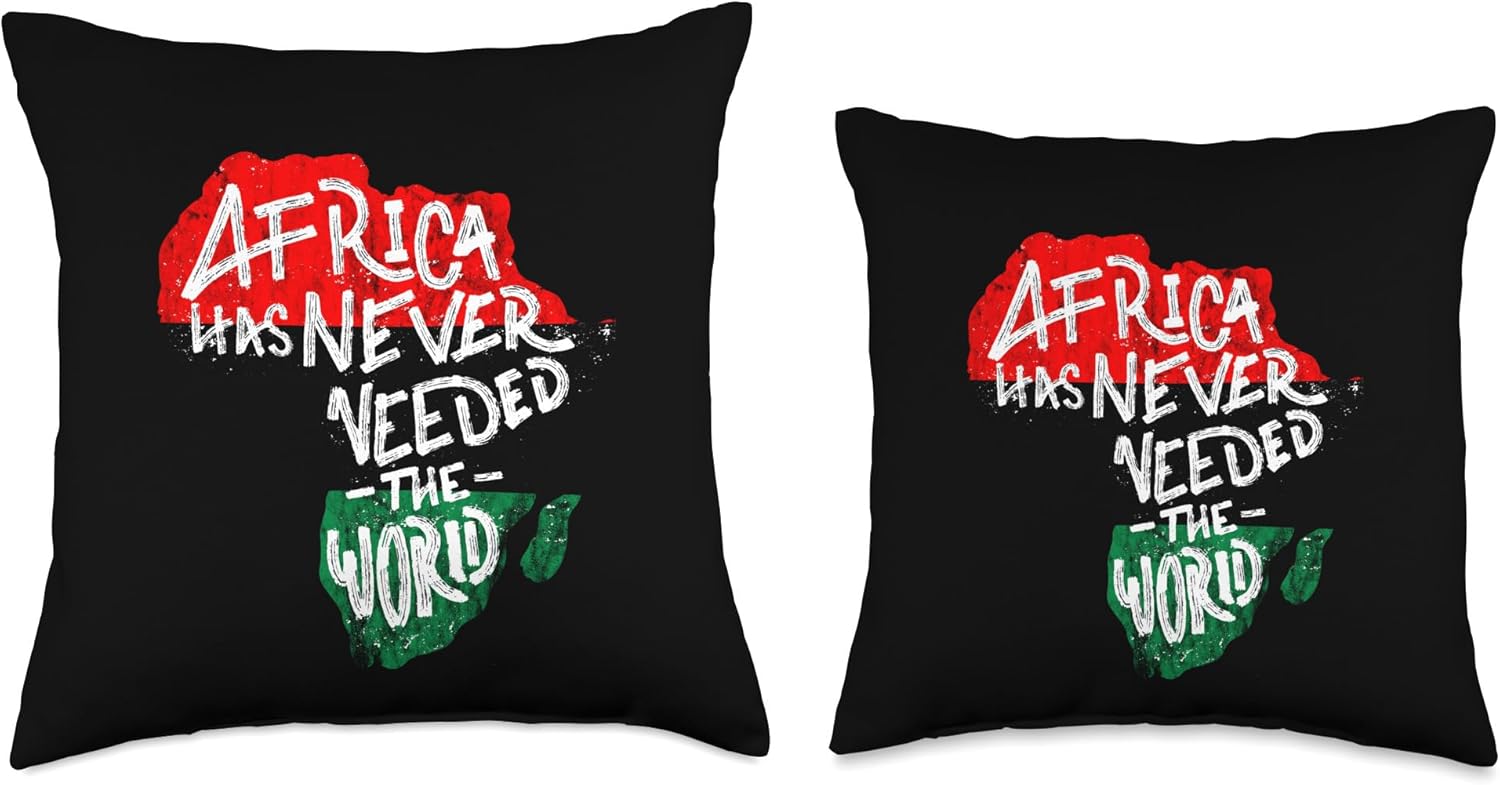 Black History Never Needed The World Pan African UNIA Flag Throw Pillow, 16×16, Multicolor