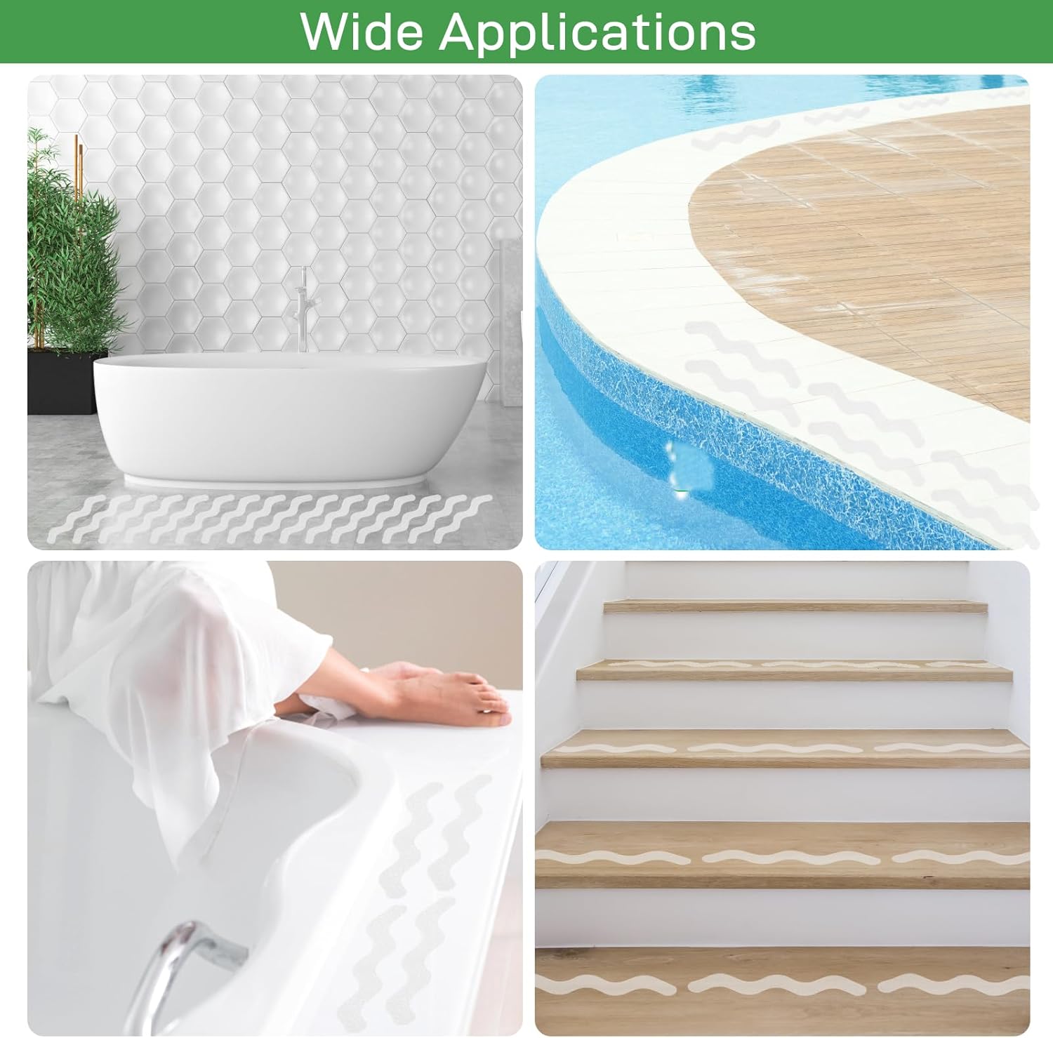 36 calcomanías antideslizantes para bañera, calcomanías antideslizantes para ducha, con raspador para bañera, suelo de ducha, escaleras, escaleras