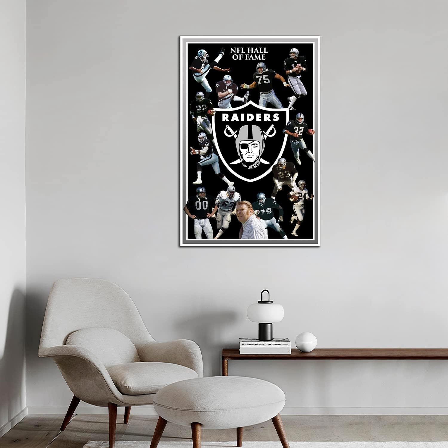 Póster de fútbol americano de Los Vegas City Sports Raiders en lienzo impreso para decoración de pared, arte de sala de estar, póster para