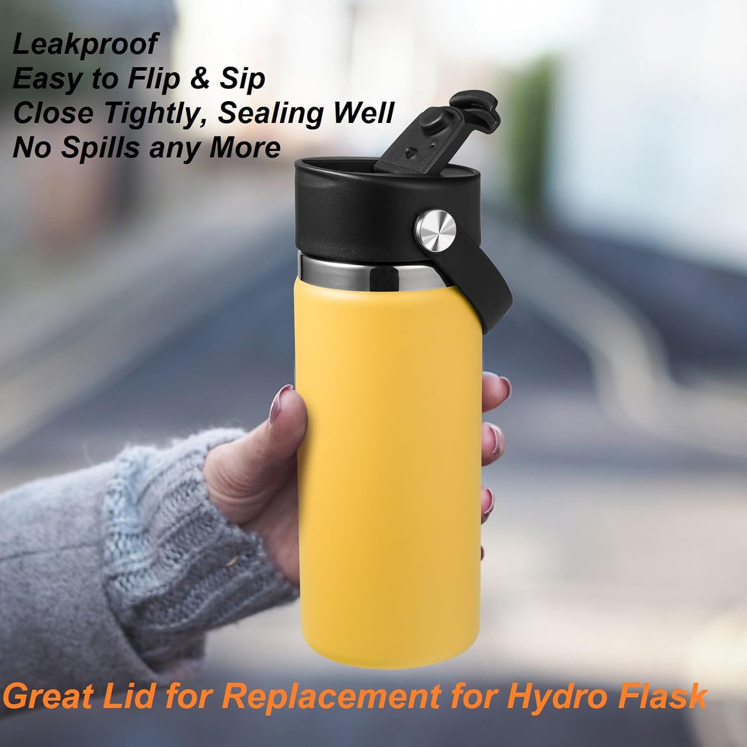 Tapa para Hydro Flask boca ancha, tapas compatibles con Hydro Flask de boca ancha de 12, 16, 18, 20, 32, 40 onzas, tapa de repuesto superior para