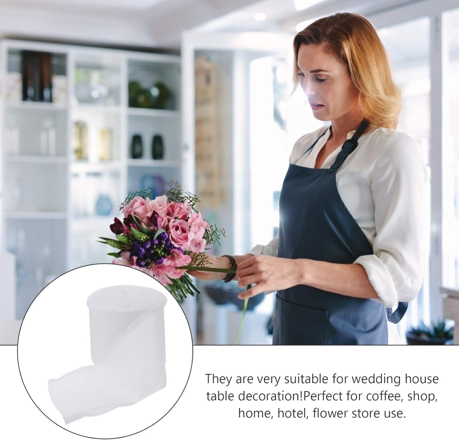 EXCEART Papel de regalo Kraft Papel de regalo de flores de algodón absorbente de agua Envoltura de ramo de flores de repuesto de tubo de agua floral