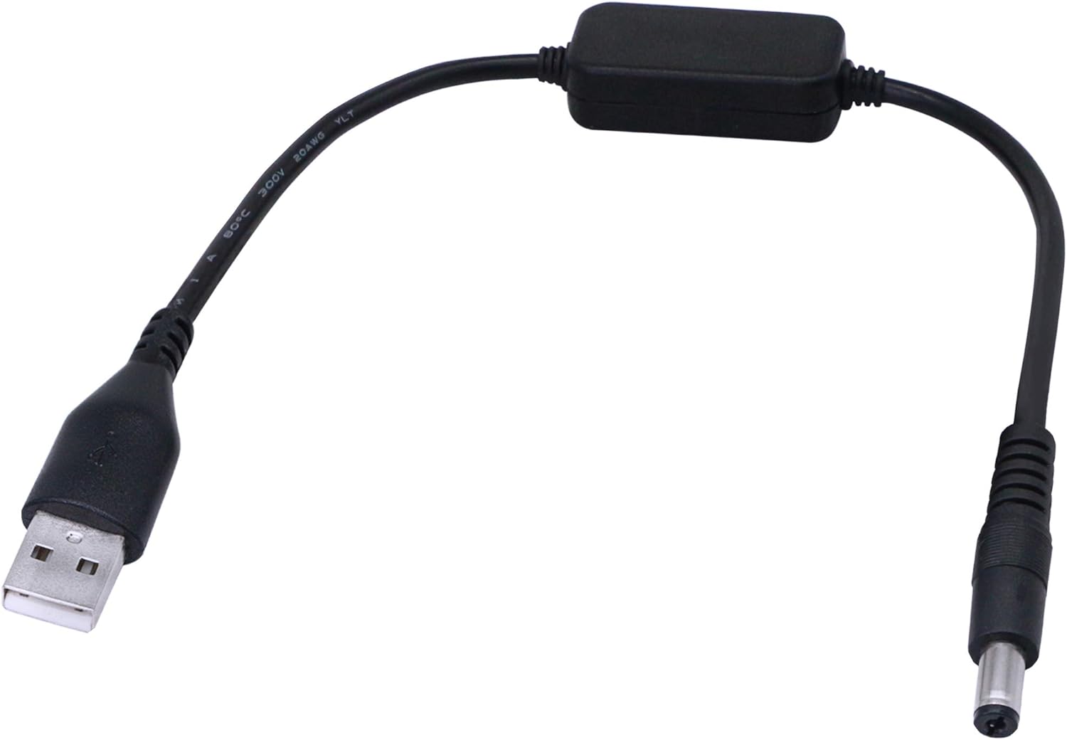 SinLoon Convertidor USB de 11.8 pulgadas a CC de 12 V, convertidor de voltaje elevador, cable de alimentación para cámara, lámpara de escritorio,