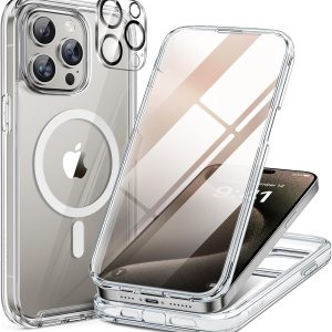 Miracase Funda magnética para iPhone 15 Pro compatible con MagSafe Funda protectora de cuerpo completo con protector de pantalla de vidrio integrado Miracase Funda magnética para iPhone 15 Pro compatible con MagSafe Funda protectora de cuerpo completo con protector de pantalla de vidrio integrado