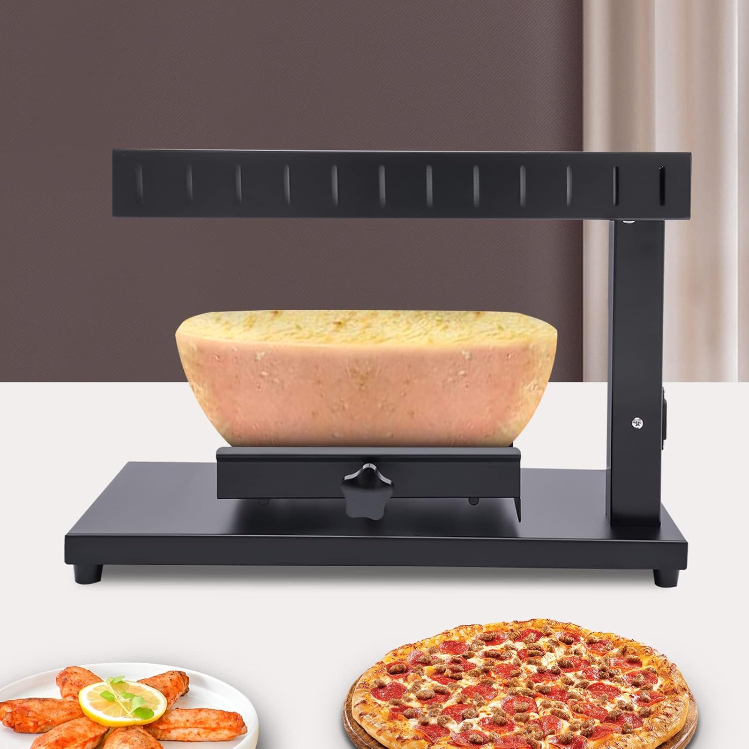 Máquina de parrilla de raclette de queso, 110 V, eléctrica comercial eléctrica para queso, calentador de queso para encimera, calentador de queso