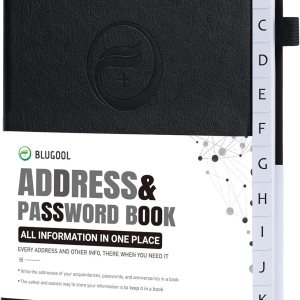 Libreta de direcciones con pestañas alfabéticas, libro de contraseñas de tapa dura, organizador de direcciones pequeño para mantener un registro de Libreta de direcciones con pestañas alfabéticas, libro de contraseñas de tapa dura, organizador de direcciones pequeño para mantener un registro de