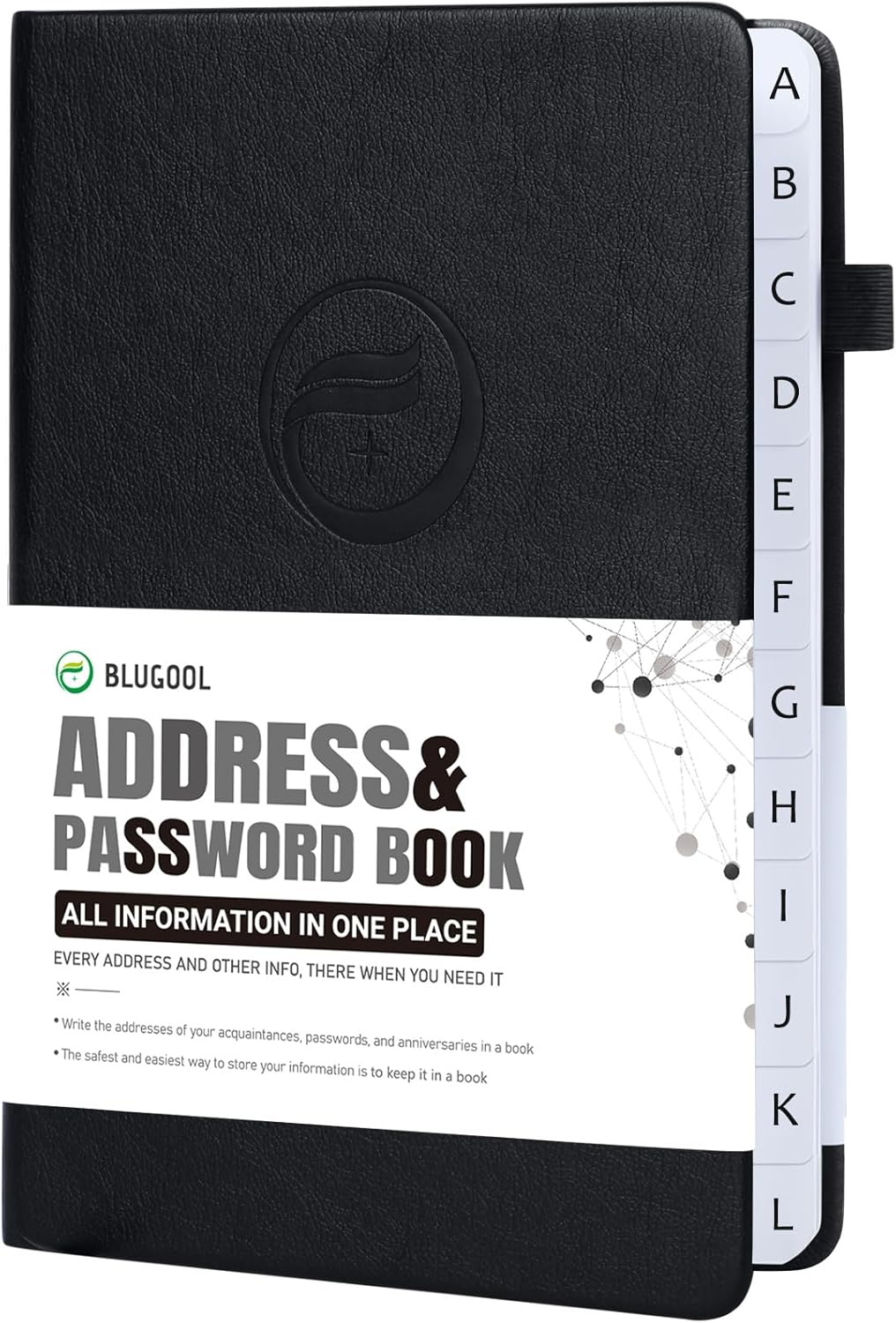 Libreta de direcciones con pestañas alfabéticas, libro de contraseñas de tapa dura, organizador de direcciones pequeño para mantener un registro de