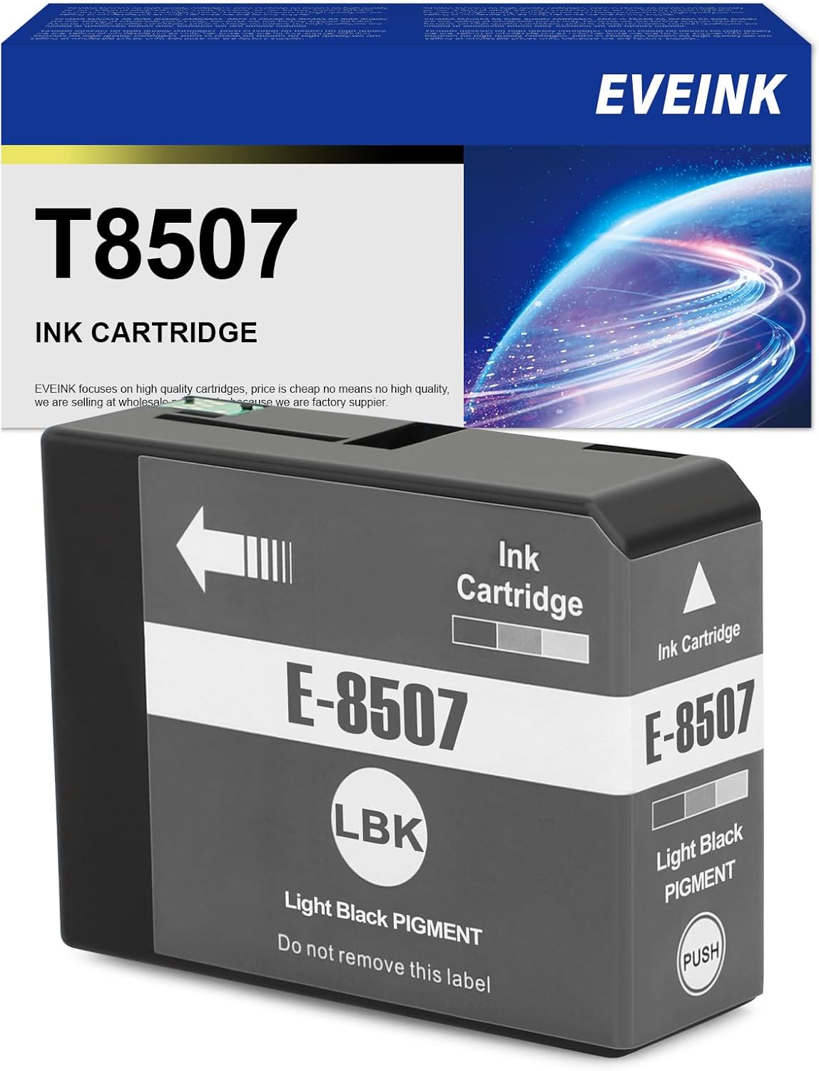 T850 Cartucho de tinta remanufacturado T8507 Cartucho de tinta negro claro de repuesto para impresora EPS0N Surecolor P800 (paquete de 1, negro