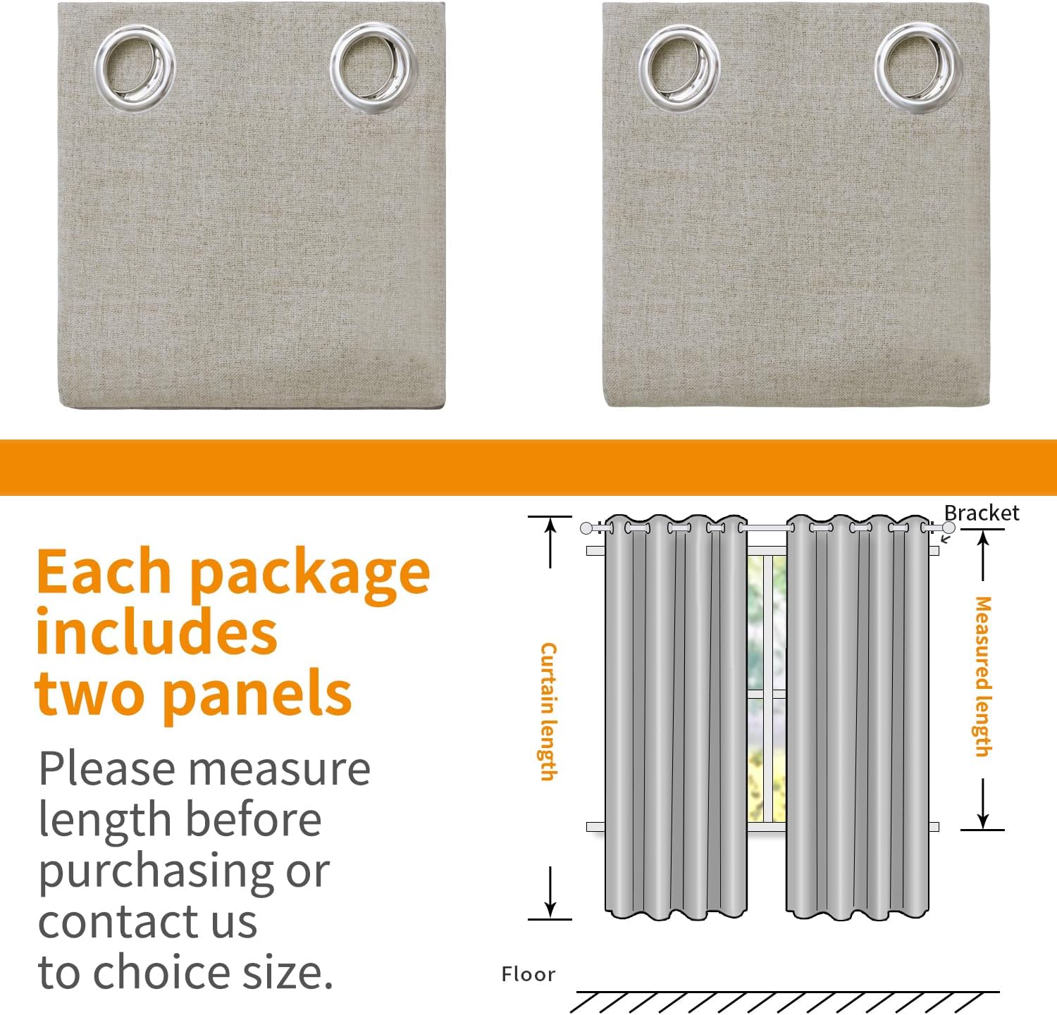 YoungsTex Cortinas de lino 100% opacas con forro para dormitorio, cortinas de ventana con ojales texturizados de lino con aislamiento térmico para