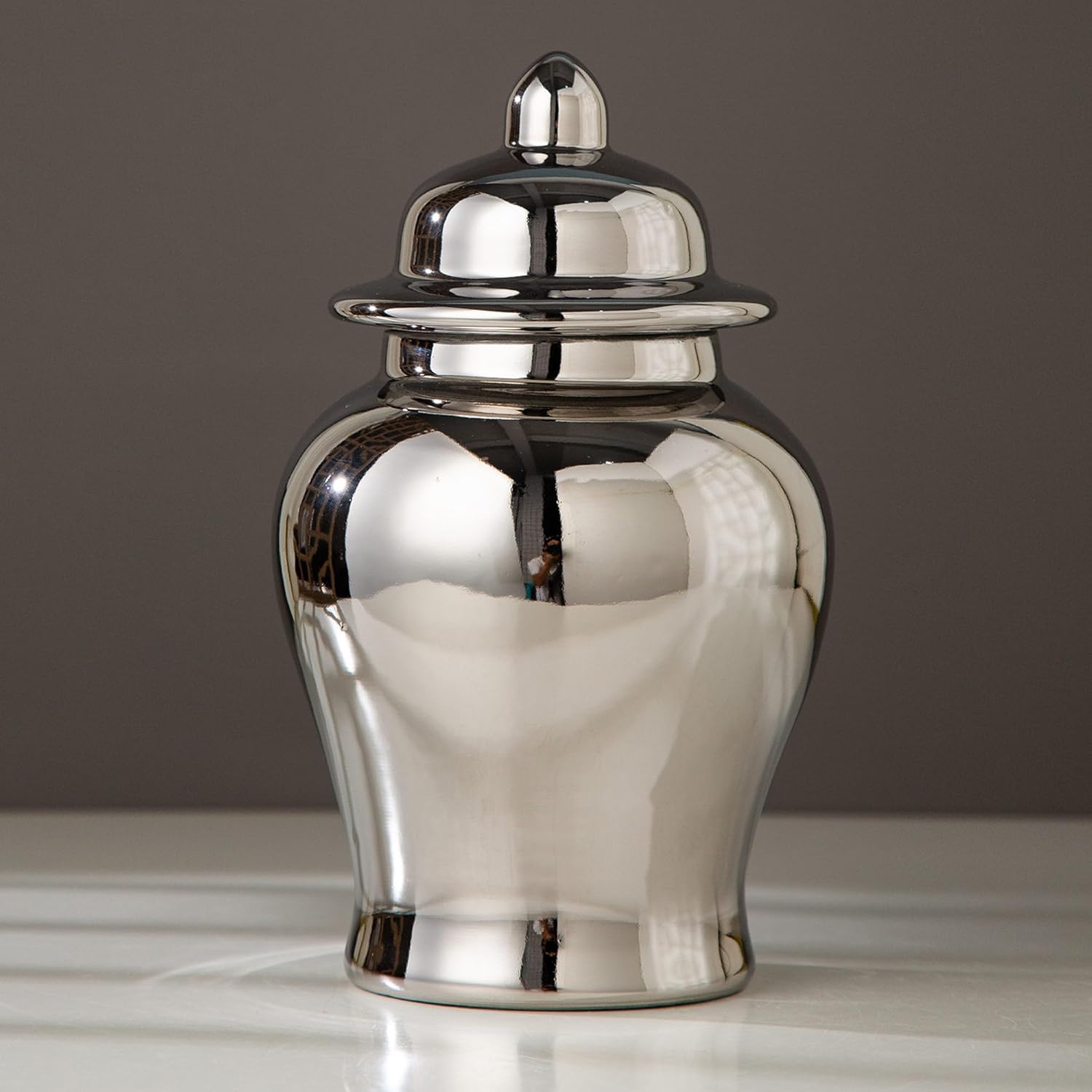 ZRLWIVE Tarro de jengibre de cerámica para sala de estar, porcelana con cáscara de huevo, vintage, alto, grande, decoración de piso, detalles de