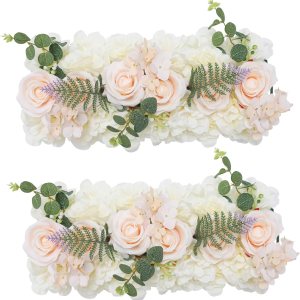 Garisey Mesa de comedor de boda, centro de mesa de flores, 2 piezas, decoración de carretera falsa de seda, rosa artificial para mesas, decoración Garisey Mesa de comedor de boda, centro de mesa de flores, 2 piezas, decoración de carretera falsa de seda, rosa artificial para mesas, decoración